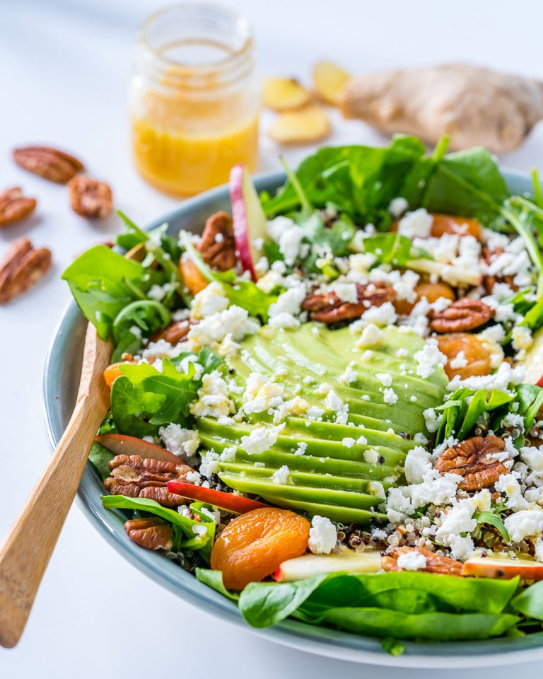 Autumn Salad Bowl + Honey Ginger Dressing is DELICIOUS! | Clean Food Crush