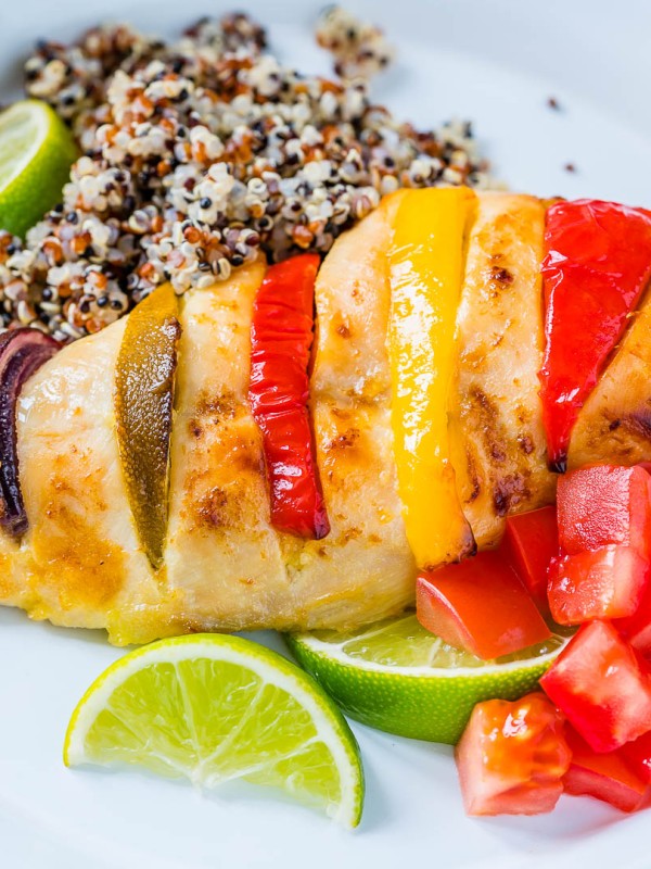 Healthy Baked Honey Lime Hasselback Chicken
