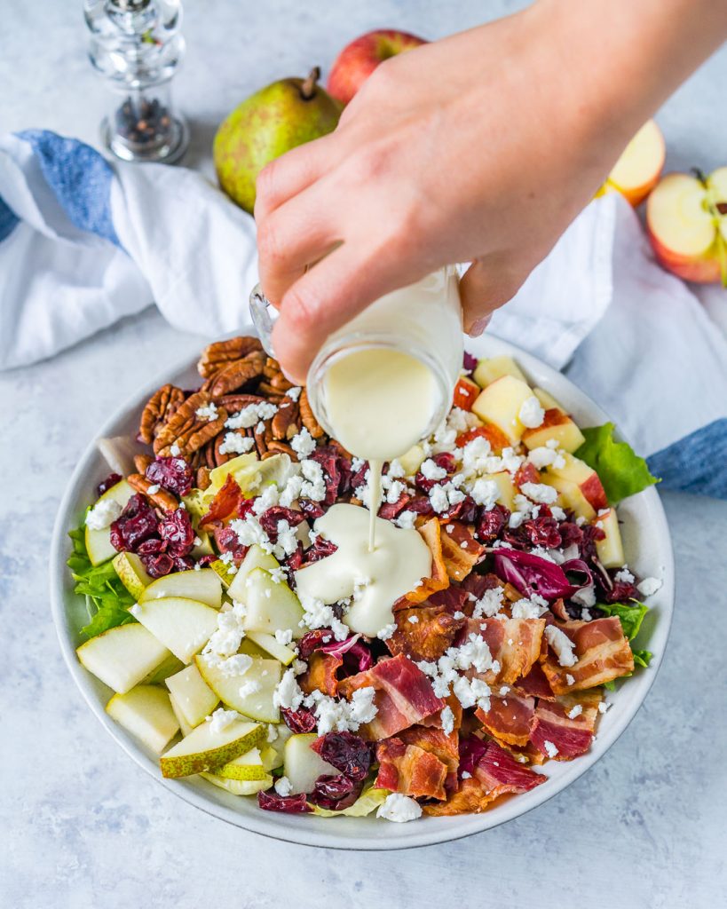 Healthy Chopped Autumn Salad with Creamy Homemade Dressing