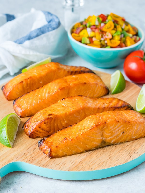 Healthy Honey + Lime Salmon with Avocado Salsa
