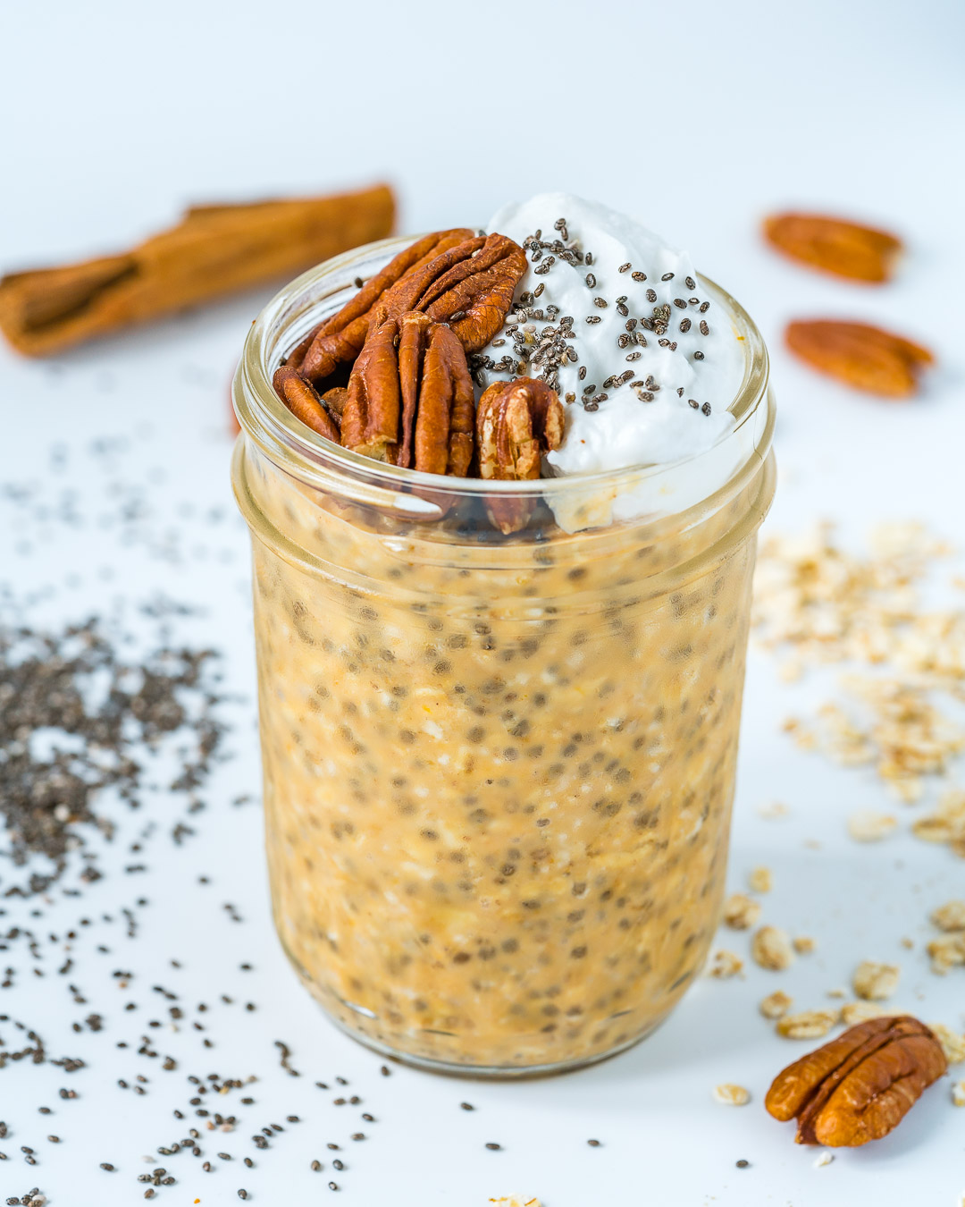 Healthy Pumpkin spice overnight oats