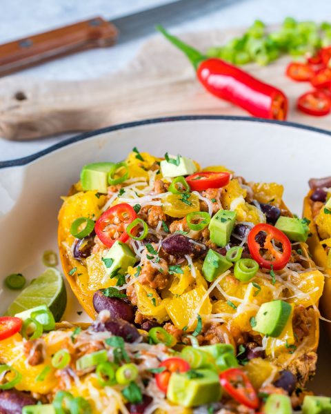 Clean Eating Taco Stuffed Spaghetti Squash is a Super FUN Idea! | Clean ...