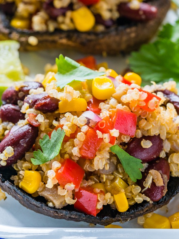 Eat Clean Southwestern Quinoa Stuffed Portobello Mushrooms