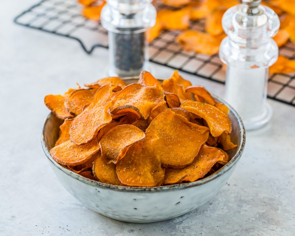 Eat Healthy Baked Sweet Potato Chips