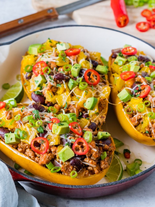 Eat Healthy Taco Stuffed Spaghetti Squash