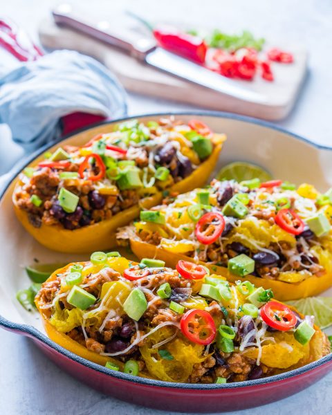 Clean Eating Taco Stuffed Spaghetti Squash is a Super FUN Idea! | Clean ...