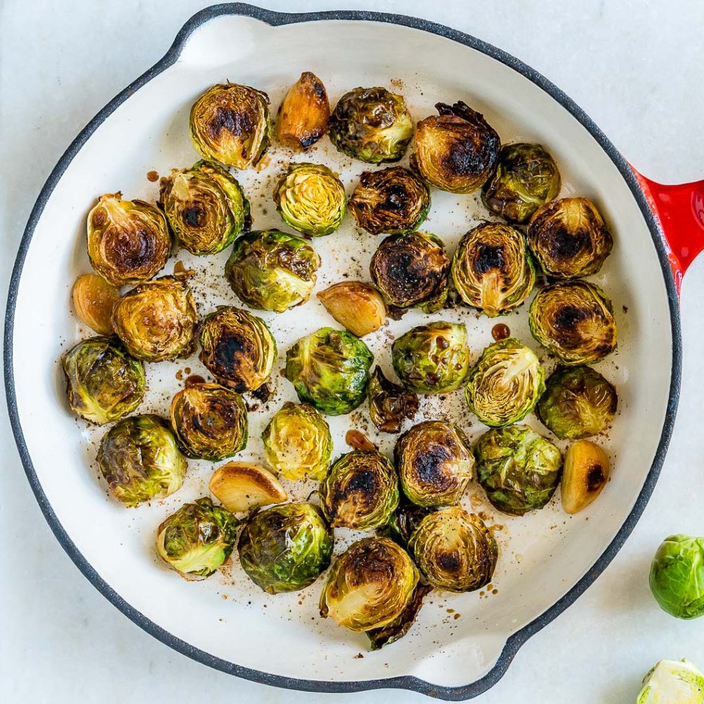 Clean Eating Simple 3 Ingredient Roasted Brussels Sprouts