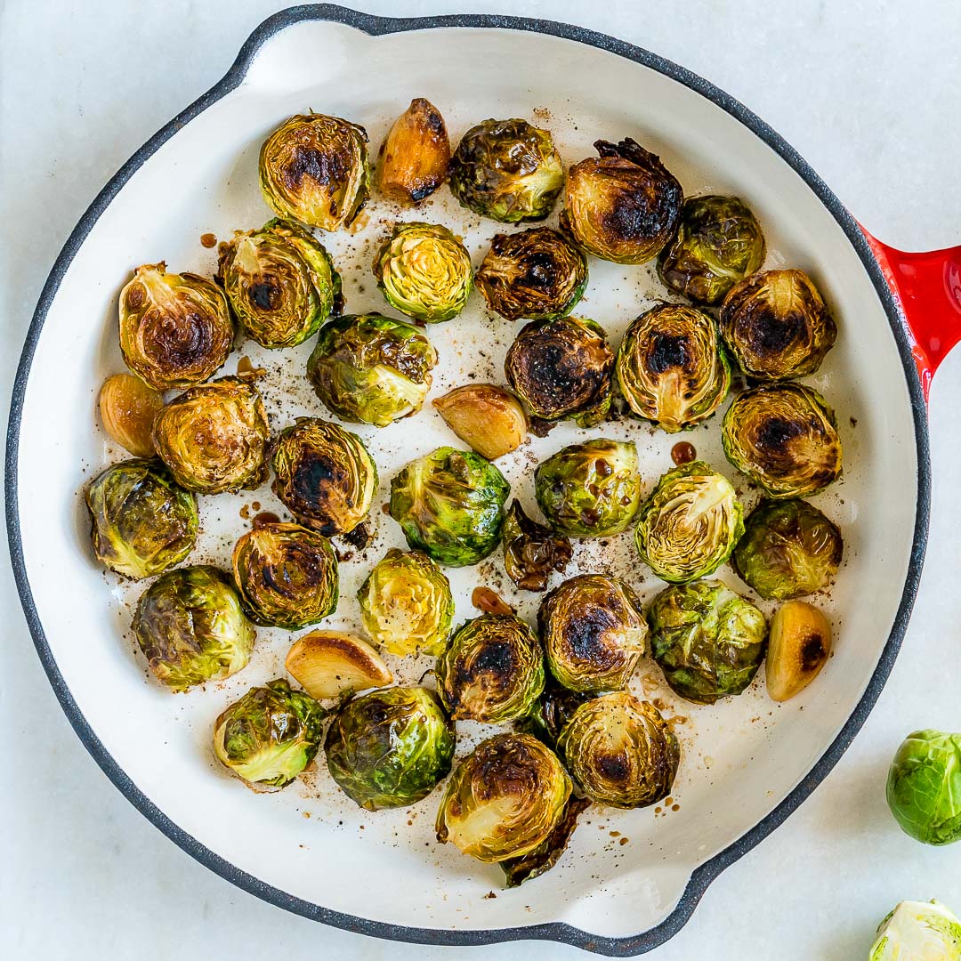 Clean Eating Simple 3 Ingredient Roasted Brussels Sprouts