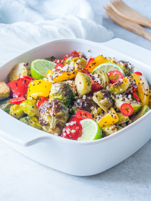 Delicious Quinoa Brussels Warm Salad