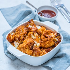 Clean Crispy Tangy BBQ Cauliflower Bites