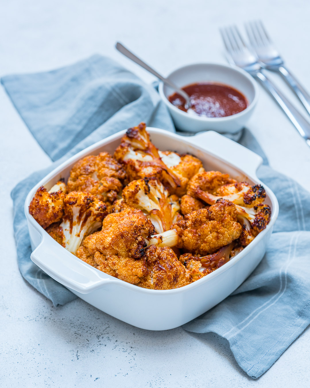 Clean Crispy Tangy BBQ Cauliflower Bites