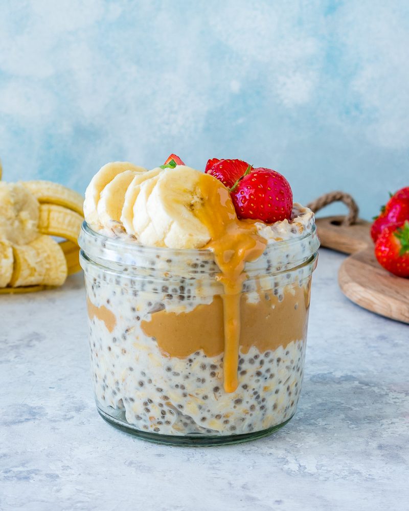 Easy, Clean & Delicious Peanut Butter Overnight Oats! Clean Food Crush