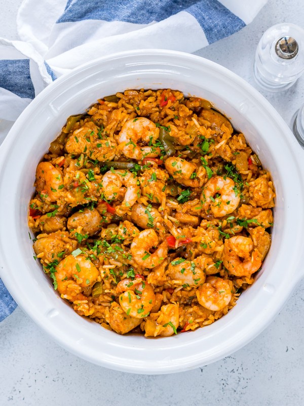 Healthy Shrimp Slow Cooked Jambalaya