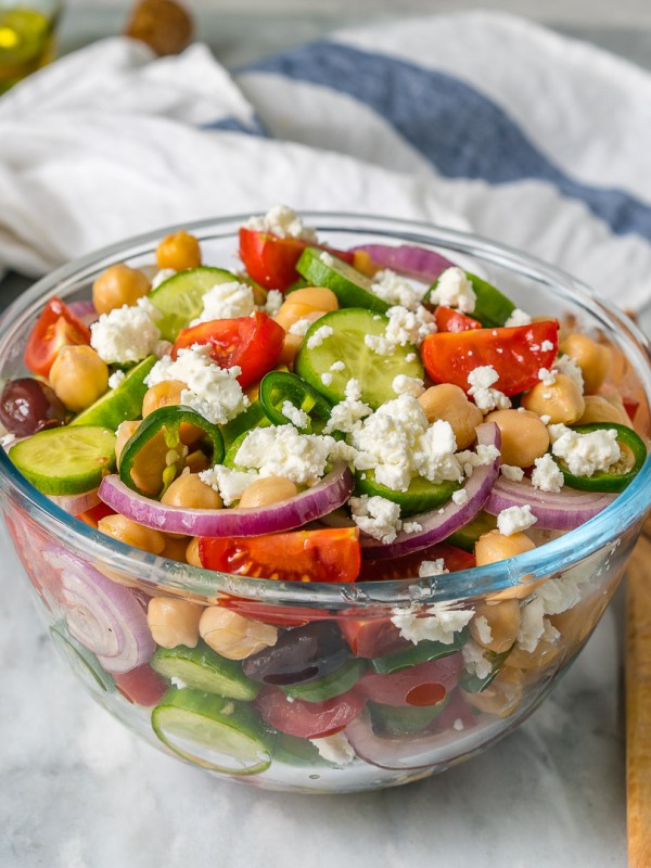 CleanFoodCrush Loaded Greek Chickpea Chopped Salad Recipe
