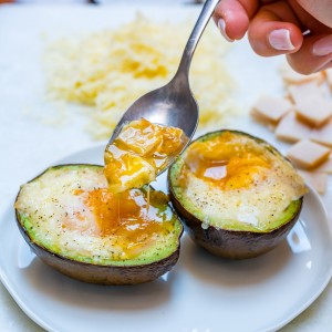 Eat Clean Ham & Cheese Avocado Baked Eggs
