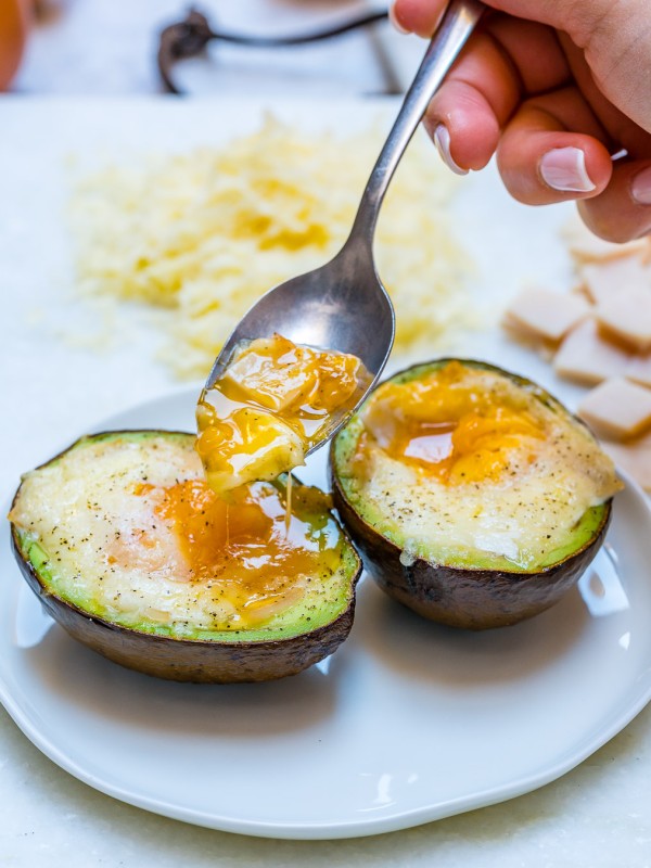 Eat Clean Ham & Cheese Avocado Baked Eggs