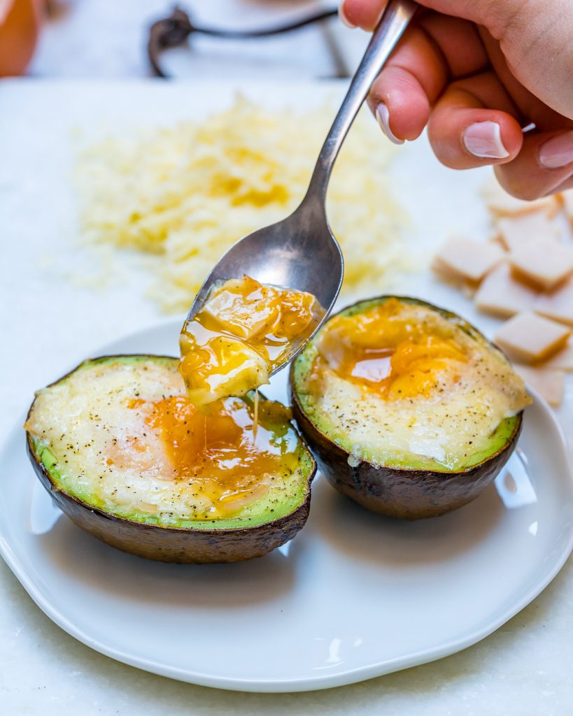 Eat Clean Ham & Cheese Avocado Baked Eggs
