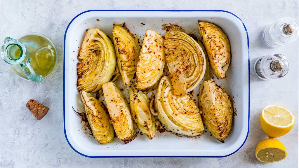 Eat Clean Lemon Roasted Green Cabbage