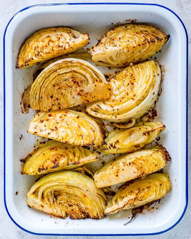 Lemon Roasted Green Cabbage is a Clean Eating Side Dish You’ll LOVE! Clean Food Crush