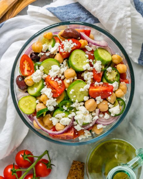 Loaded Greek Chickpea Chopped Salad for Your Clean Eating Goals ...