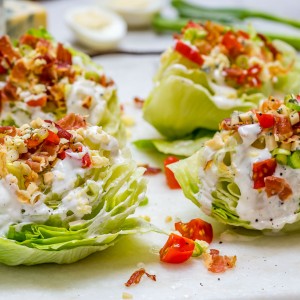 Eat Clean Loaded Iceberg Wedge Salad + Skinny Blue Cheese Dressing