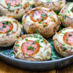 Eat Clean Pizza-Stuffed Mushrooms