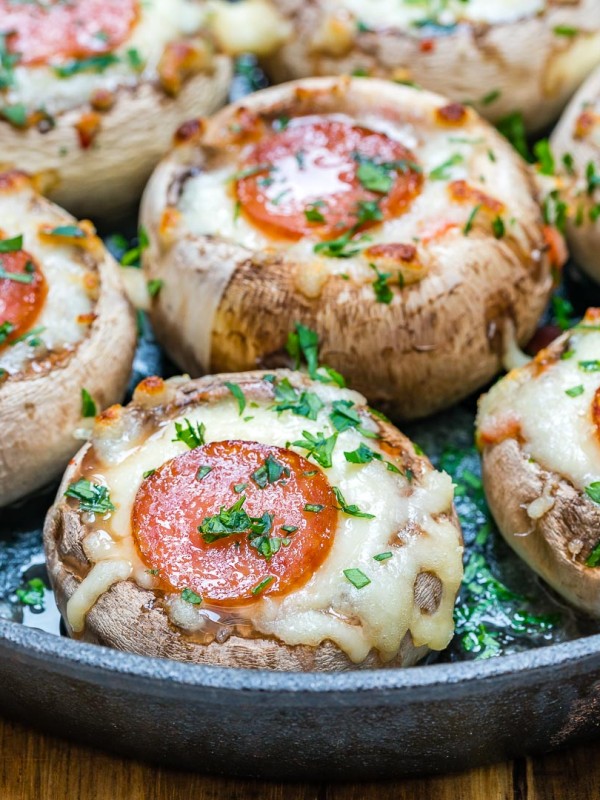 Eat Clean Pizza-Stuffed Mushrooms