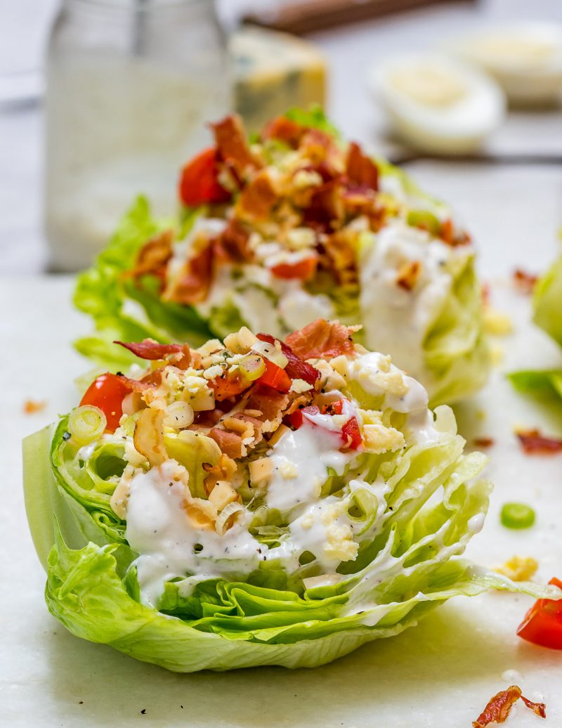 Eat Clean: Loaded Iceberg Wedge Salad + Skinny Blue Cheese Dressing ...