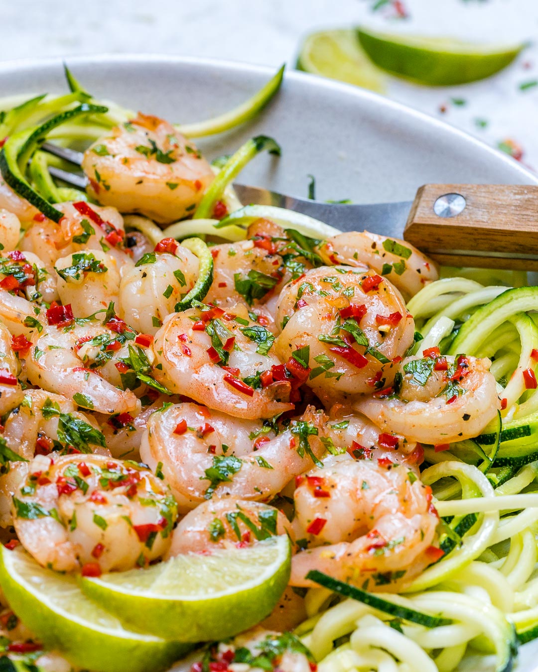 Chili Garlic Shrimp Zoodles Clean Eating Recipe