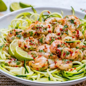 Chili Garlic Shrimp Zoodles Healthy Clean Eats