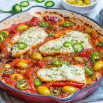 Baked Cod in Tomatoes & Olives for Clean Eating