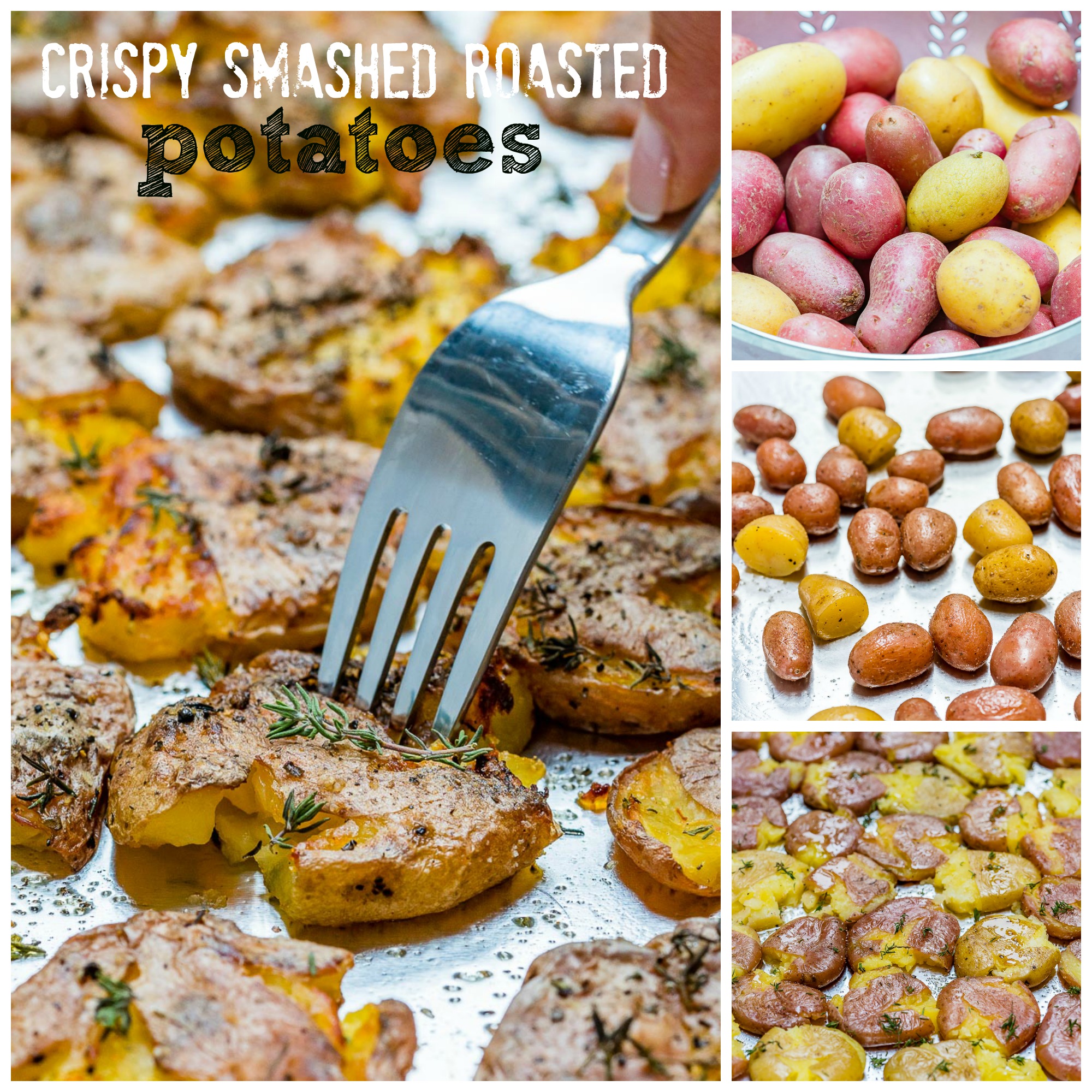 Clean Eating Friendly Crispy Smashed Herb Roasted Potatoes! Clean