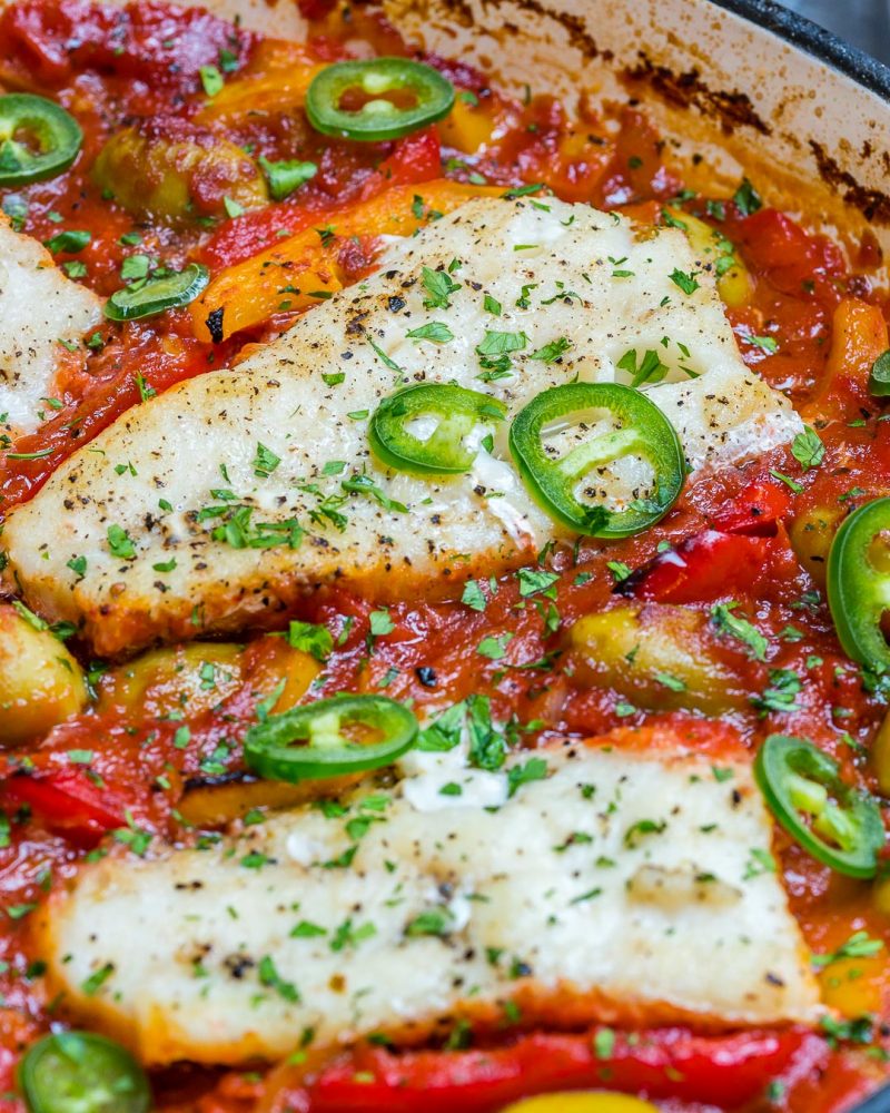 Eat Clean for Dinner: Baked Cod in Tomatoes & Olives! | Clean Food Crush