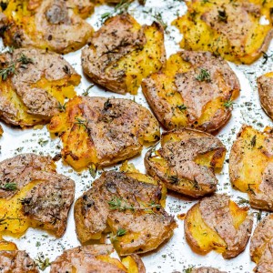 Eat Clean Crispy Smashed Herb Roasted Potatoes
