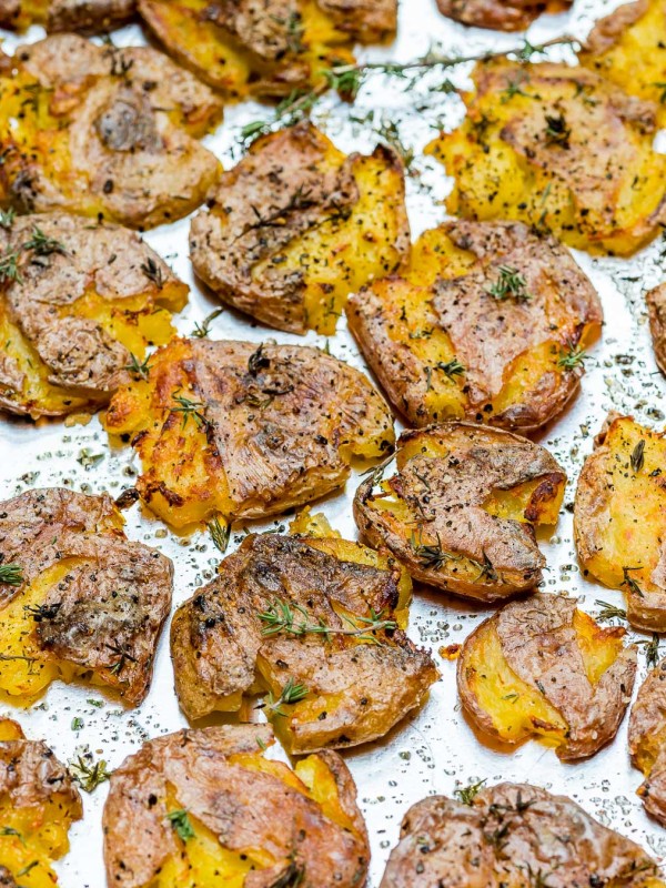 Eat Clean Crispy Smashed Herb Roasted Potatoes