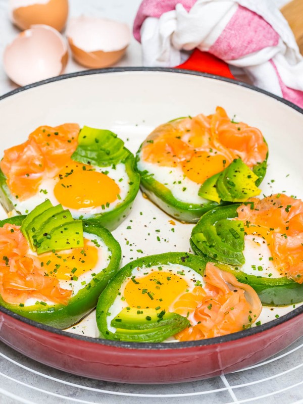 Eat Clean Eggs + Smoked Salmon in Green Rings