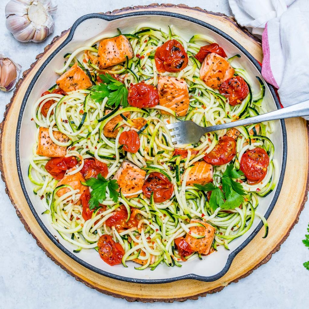 Garlic Butter Salmon Zoodles Recipe