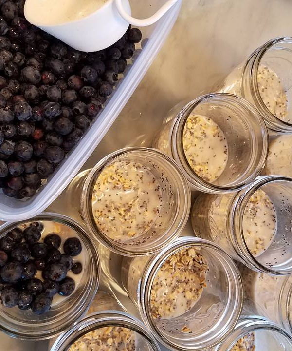 No-Cook Blueberry Pie Overnight Oatmeal Clean Meal Prep