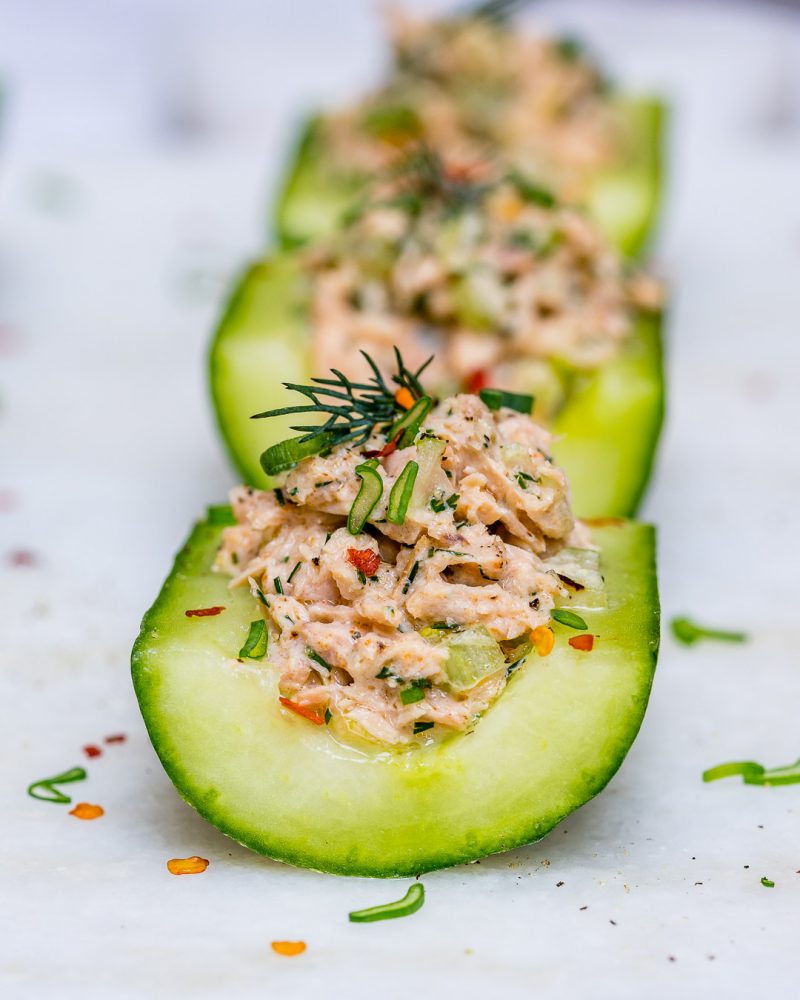 These Clean Eating Wild Tuna Cucumber Boats are Quick & Delicious
