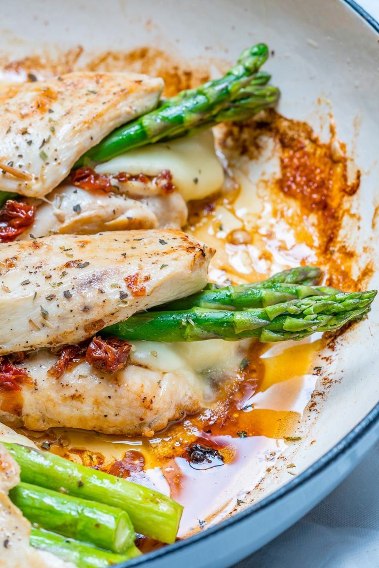 Eat Clean: Asparagus & Sun-dried Tomato Stuffed Chicken Skillet ...