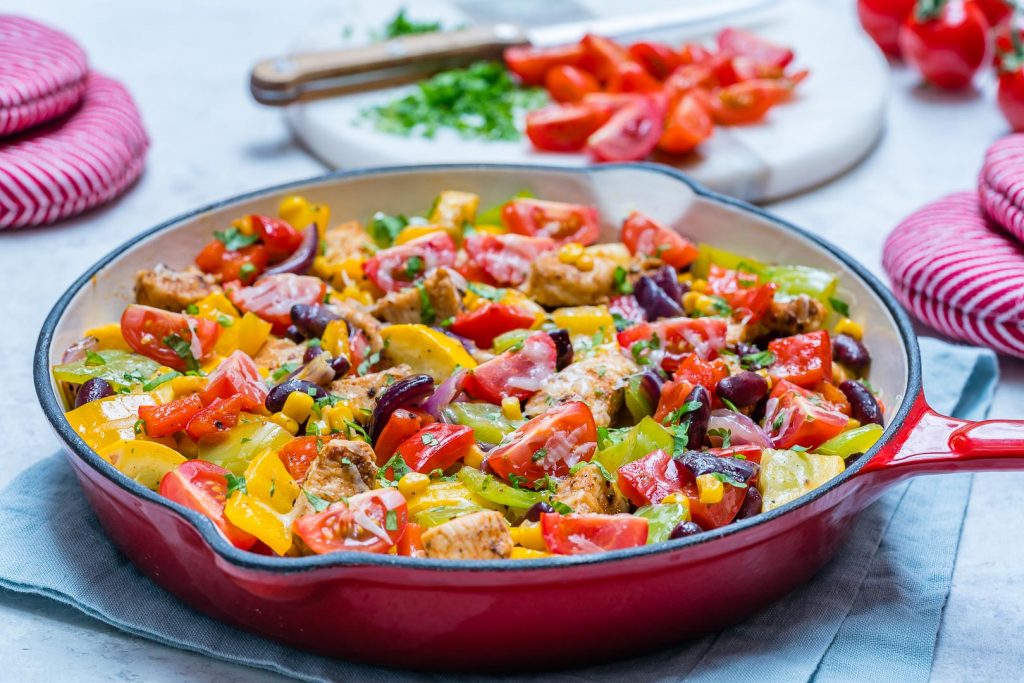 Clean Eating Tex Mex Zucchini & Chicken Skillet