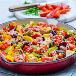 Clean Eating Tex Mex Zucchini & Chicken Skillet