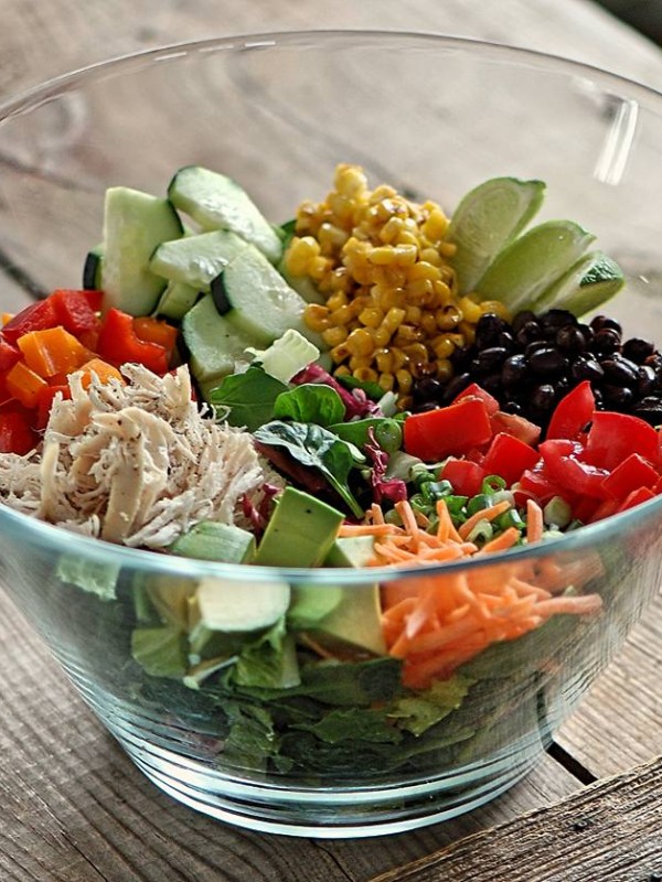Clean Eats Mexican Salad with Creamy Salsa Dressing