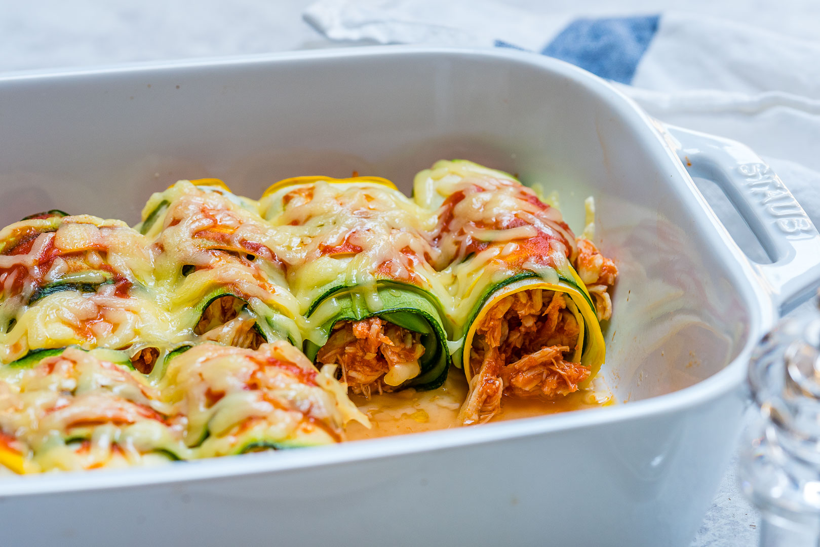 Clean Eating Zucchini Chicken Enchilada RollUps are Heaven! Clean