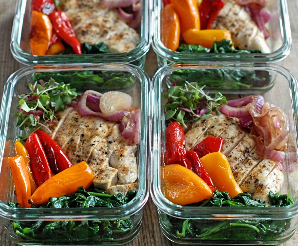 Clean Roasted Sweet Pepper Meal Prep Bowls