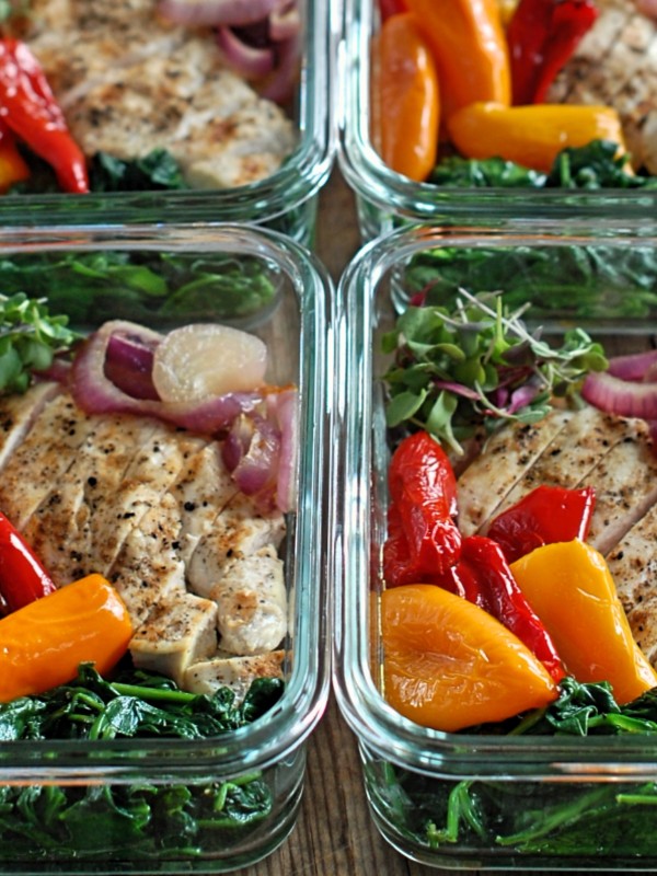 Clean Roasted Sweet Pepper Meal Prep Bowls