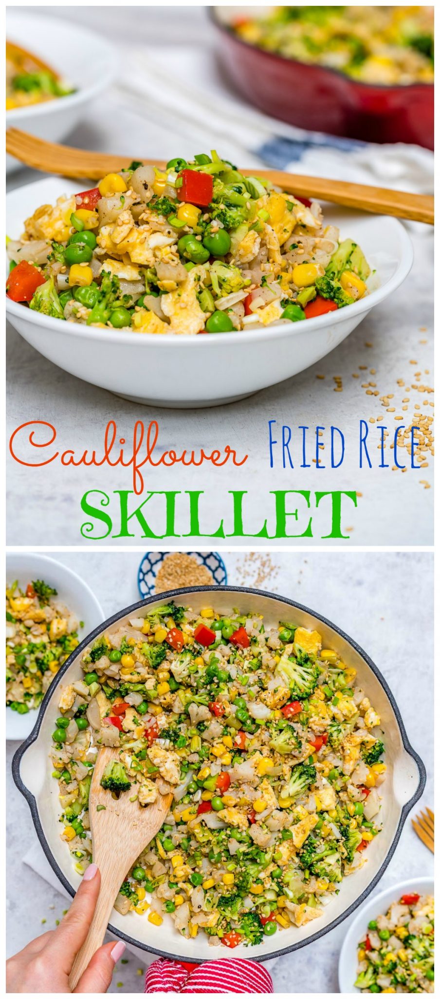 Healthy Cauliflower Fried Rice Skillet