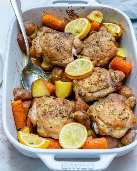 Baked Lemon Chicken and Veggies for a Quick and Clean Dinner Idea ...