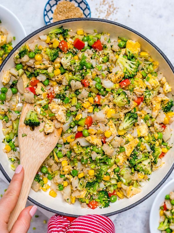 Eat Clean 15 minute Cauliflower Fried Rice Skillet Recipes