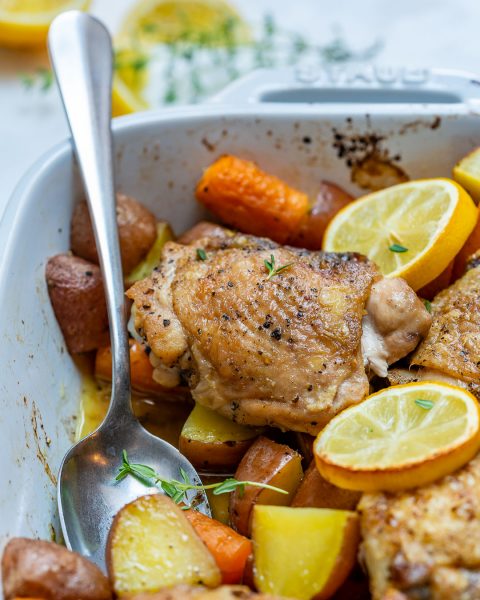 Baked Lemon Chicken and Veggies for a Quick and Clean Dinner Idea ...